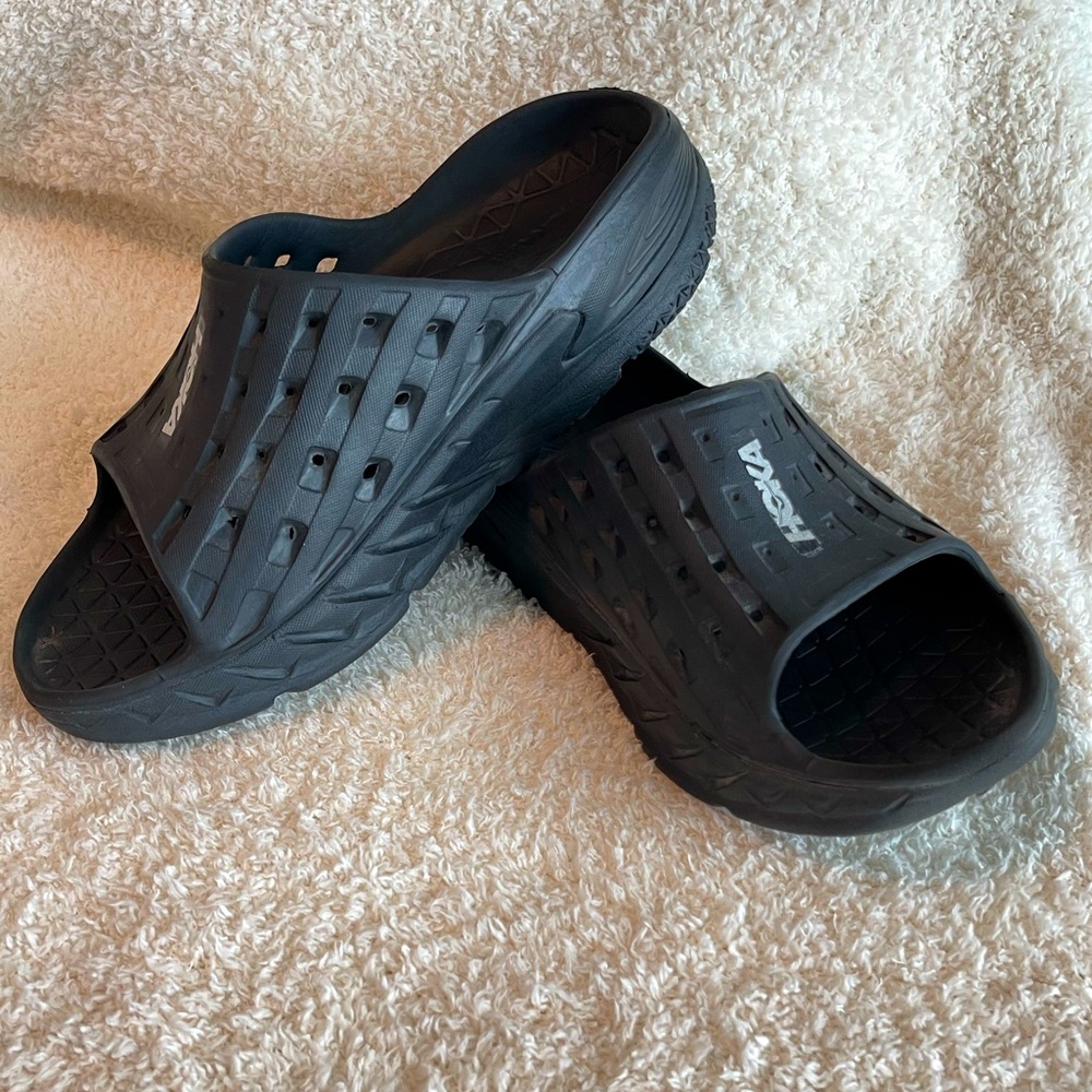 Hoka Black Slides Sandals